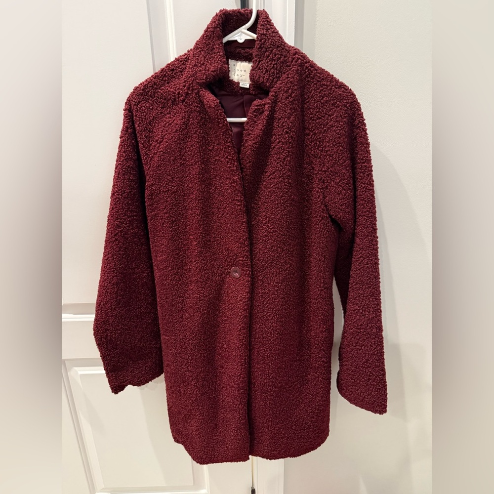 a new day Maroon (wine color) Teddy Jacket